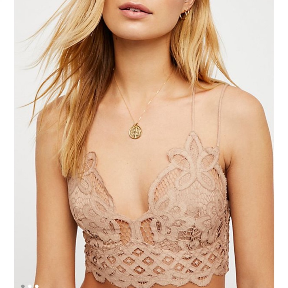 NWT Free People Adella Bralette Nude Sz Medium